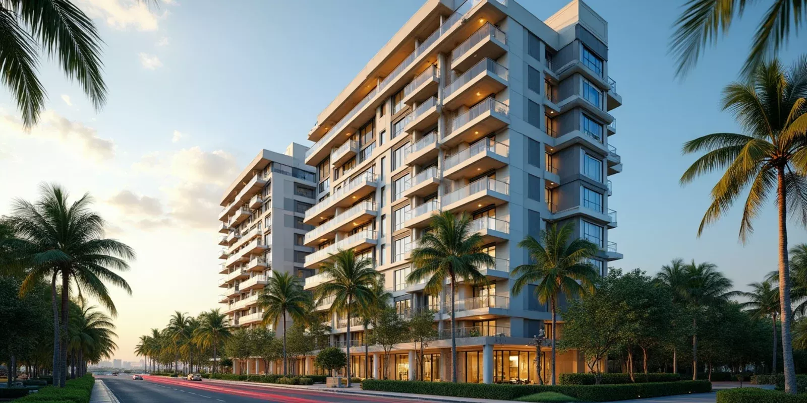 Edificio de condominios residenciales en Miami-Dade, Florida, visto desde el exterior