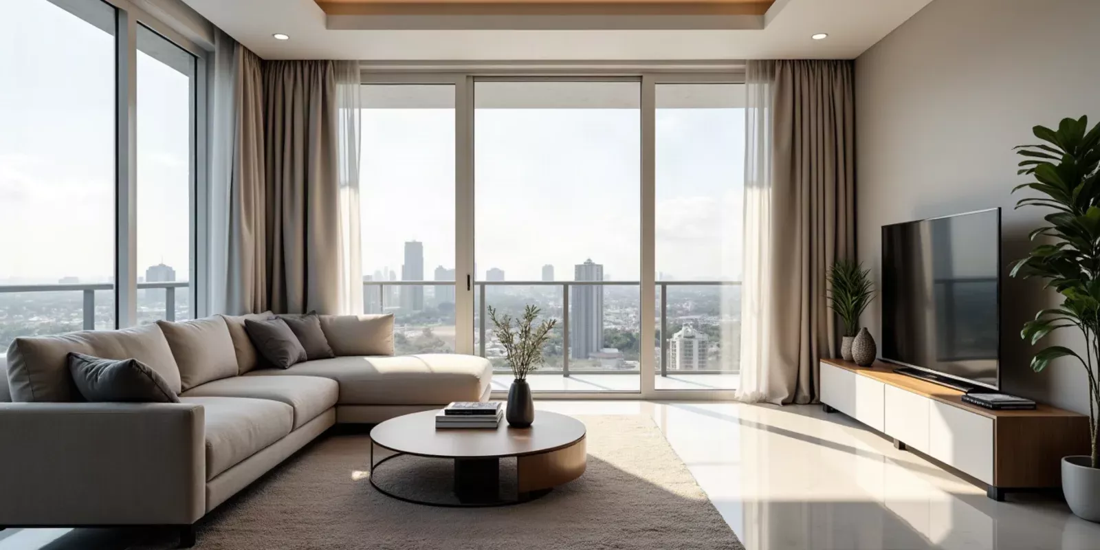Sala de una vivienda en Miami-Dade fotografiada con luz natural para un anuncio inmobiliario