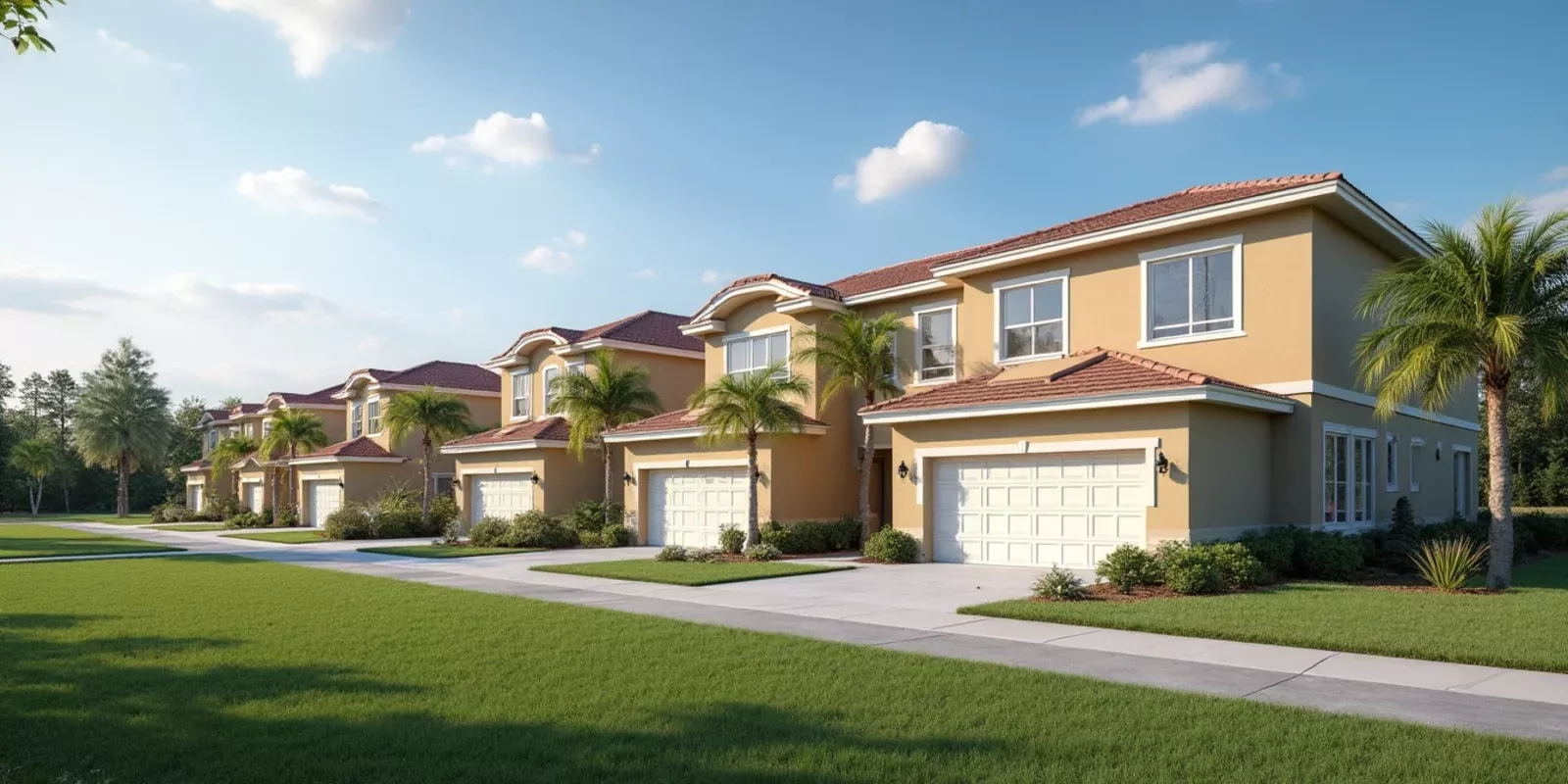 Casas de obra nueva en una comunidad residencial del sur de Miami-Dade